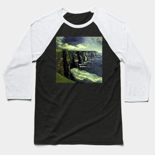 Cliffs of Moher, Ireland, in Van Gogh's style Baseball T-Shirt